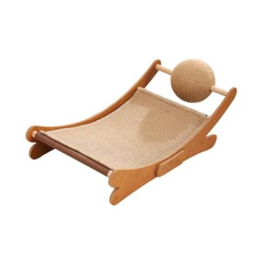 Imagem de IEUDNS Cama arranhadora para gatos, cama para gatos de interior, sala de estar para gatinhos, para animais de estimação com bola arranhadora e almofada para, Sisal