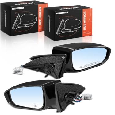 Imagem de A-Premium Par (2) espelhos retrovisores elétricos do lado do motorista e do passageiro - compatível com Nissan Maxima 2004 2005 - Retrovisor retrovisor externo preto liso dobrável elétrico aquecido