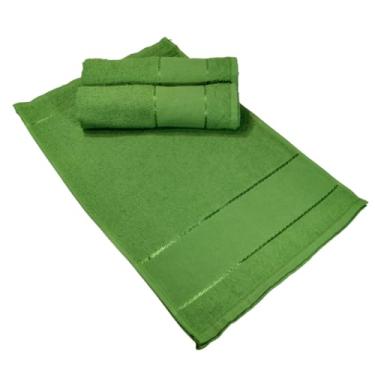 Imagem de Kit 12 Toalha Lavabo Mão Com Barra em Etamine para Bordar Ponto Cruz (Verde Erva Doce)