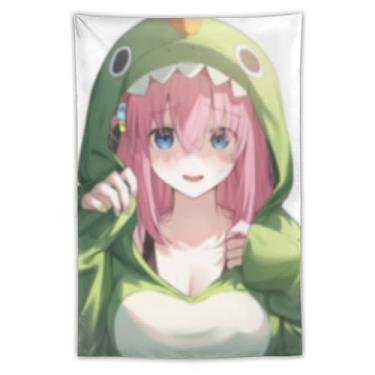 Imagem de LIEGBMEU Tapeçaria sexy de anime menina 101,6 x 152,4 cm arte de colcha de parede decoração de tapeçaria caprichosa AF150