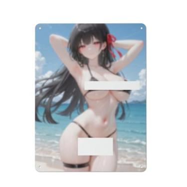 Imagem de Anime Sexy Bikini Hot Girl Pinup Girl Metal Tin Sign Wall Art Poster Decor for Home Bar Club Bedroom Bathroom Man Cave Otaku 30,5 x 40,6 cm, AI296