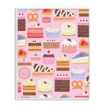 Imagem de Stupell Industries Coleção de sobremesas Sweet Tooth Design de arte giclée emoldurado branco por Nina Muis Surface Design, 14 x 11