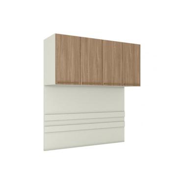 Imagem de Armário Ponte Modulado Aéreo Casal MC11 Seletto c/ 4 Portas Areia/Jequitibá - Henn