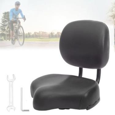 Imagem de Assento de bicicleta de grandes dimensões, assento de couro confortável alargado e ampliado, adequado para bicicletas elétricas, triciclos, passageiros ou scooters