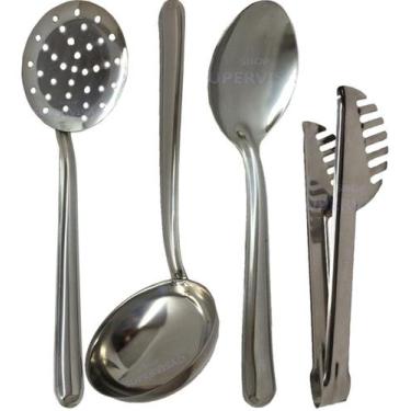 Imagem de Conjunto Utensilios Cozinha em Inox 4 Peças 0809 Madefer