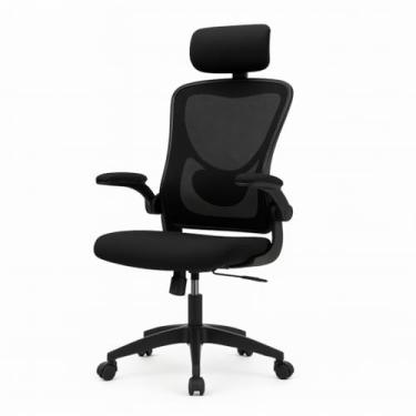 Imagem de Cadeira de Escritório Ergonômica Presidente Mesh Respirável com Apoio Lombar Ajustável, Regagem de Altura e Inclinação, Giratória 360° para Home Office