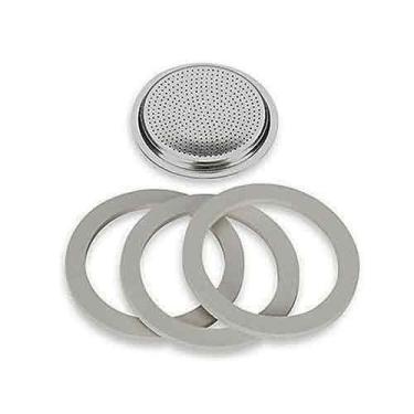 Imagem de Kit Filtro + 3 Anéis de Vedação para Cafeteira Italiana 9 Xícaras - Re