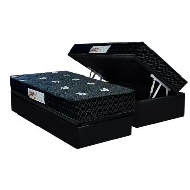 Imagem de Colchão Solteiro Espuma Compact AG 65 / Sofistic Gray + Base CRC Suede Black (88x188) - Paropas