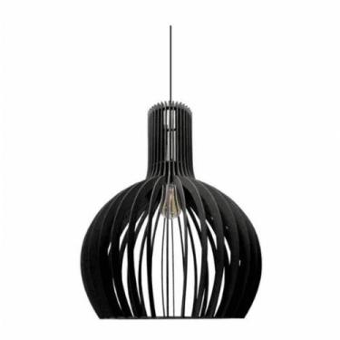 Imagem de Luminária Teto Tipo Pendente Vegas Mdf Completa - Preta - LENOBRE