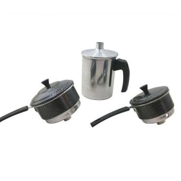 Imagem de Cuscuzeiro Individual para Duas Pessoas Craqueado Preto - CONTINENTAL