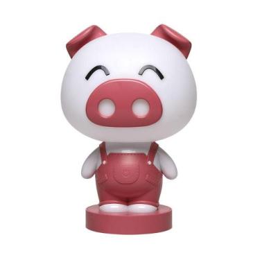 Imagem de Luminária De Mesa Infantil Taschibra Led Abajur Porquinha Kiki 3w Usb 