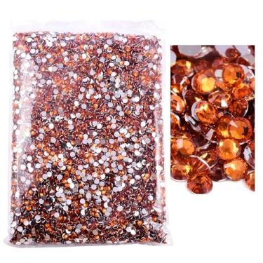 Imagem de Blinginbox 15.000 peças de strass flatback, strass de resina não hotfix grande quantidade atacado para artesanato DIY design criativo, roupas, maquiagem, arte de unhas (5 mm = 0,5 cm, laranja)
