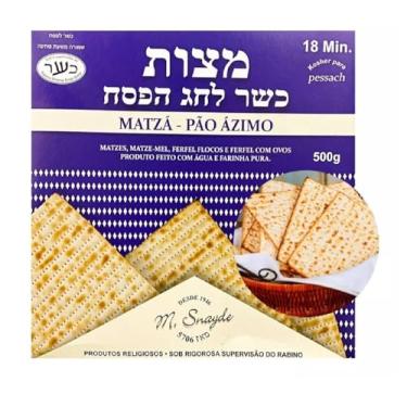 Imagem de Pão Ázimo Matza Para Ceia Judaica Rabino M. Snayde 500g