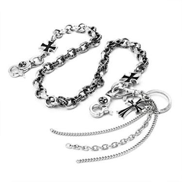 Imagem de Uniqsum Chaveiro de motociclista com corrente cruzada de maltês e chaveiro destacável