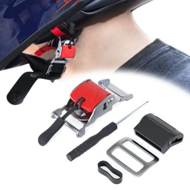Imagem de JAGASOL Kit de fivela de liberação rápida de capacete leve para capacete de motocicleta, acessórios de capacete de motocicleta de aço inoxidável, alça de queixo para substituição de capacetes de anel