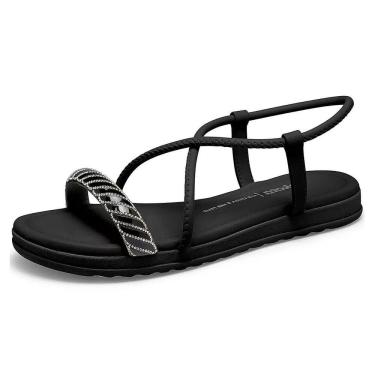 Imagem de Sandalia Feminina Facil Calce Brilho Flatform Dakota Y6992