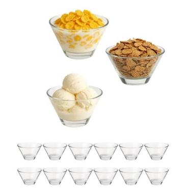 Imagem de Kit 12Un Tigela Bowl Vidro Sobremesa Sorvete Salada Frutas - Wellmix