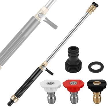 Imagem de Bocal de lavagem a jato 3 em 1 ferramentas de lavadora de alta pressão Varinha de lavagem de alta pressão com 3 bocais diferentes e conector rápido bocal de mangueira de alta pressão multiuso de aço