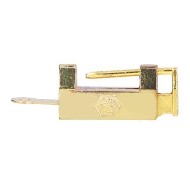 Imagem de aqxreight Bloqueio de Cadeado de Latão Antigo Dourado Trava Decorativa Vintage para Armários de Caixas de Madeira e Baús de Jóias