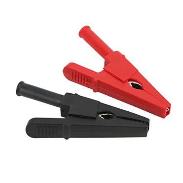 Imagem de 10pcs Teste elétrico Clipe de latão vermelho preto 4mm 0,2 polegada 20 mm 0,8in Tipo de cobre do tipo de cobre Planejada para teste de energia Teste de circuito elétrico eletrônico