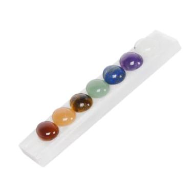 Imagem de Justinstones Varinha de cristal de selenita branca 7 formas ovais de pedra de chacra para meditação de equilíbrio de chacras decoração de escritório em casa