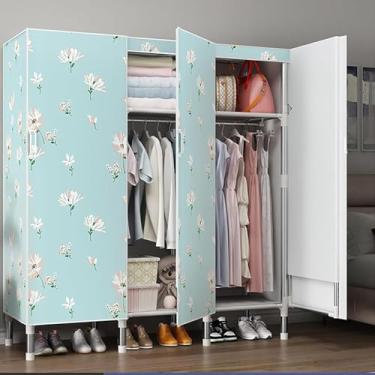 Imagem de Guarda-roupas De Lona Para Quarto - Cabideiro De Metal Com Vara De Pendurar Organizador De Roupas - Prateleiras De Armazenamento Para Armário De Quarto, 1, 165x50x172cm