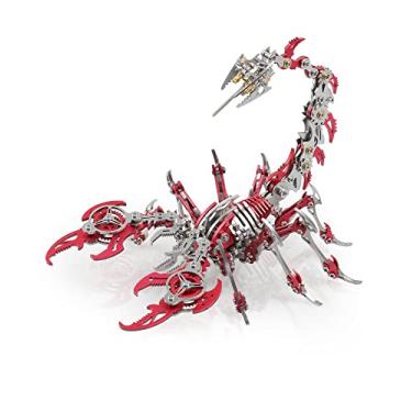 Imagem de Metalkitor Kits De Quebra-Cabeças De Metal 3D Scorpion Para Adultos E Adolescentes – 454 Peças – Modelos De Montagem Mecânica – 4 Horas Para Construir – Ideal Para Presentes E Decorações (Vermelho)
