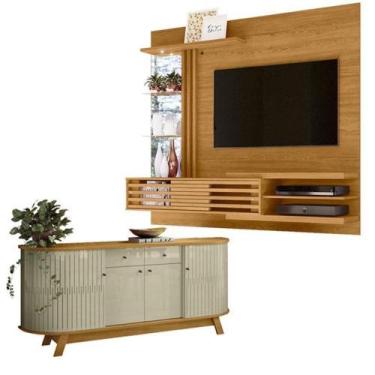 Imagem de Estante Home Theater Bancada Suspensa Frizz Supreme Cumaru Com Aparado