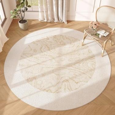 Imagem de Tapetes de pelúcia redondos e grossos para decoração de quarto em estilo moderno para sala de estar, tapete de cabeceira macio e fofo, lavável, para vestiário (300x300 cm/G)