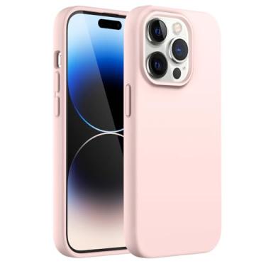 Imagem de JETech Capa de Silicone para iPhone 14 Pro 6,1 Polegadas, Case Protetora para Corpo Inteiro com Toque Suave e Sedoso, Capinha à Prova de Choque com Forro de Microfibra (Rosa)
