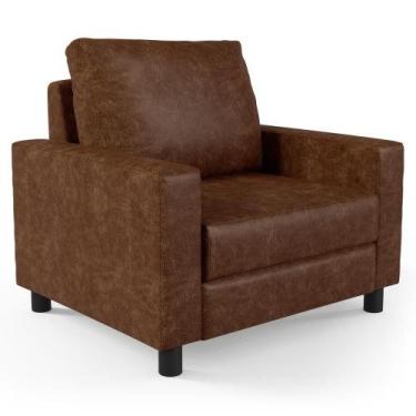 Imagem de Poltrona Malta material sintético Marrom - LYAM DECOR