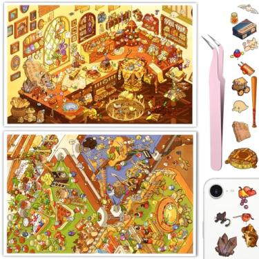 Imagem de K Kattone DIY 3D House Spooky Stickers, 4 Set Fun Ghost Magic DIY Stickers Scene, Cute 3D Cartoon Scene Stickers for Adult Kids Relief Stress Pass The Time (Adventure Kits-Large 2 Set)