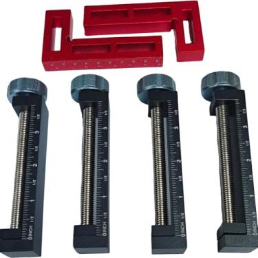 Imagem de Whtkoph Conjunto de Grampos G E Acessórios de ângulo para Marcenaria, Liga de Alumínio, para Fabricação de Modelos Complexos, Ferramenta para Marcenaria, 6 Peças, Tamanho real