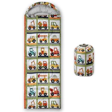 Imagem de QOOMO Sacos de dormir impermeáveis de carro de desenho animado para adultos e crianças, sacos de dormir impressos para acampamento, clima quente e frio, viagens e ao ar livre, equipamentos de