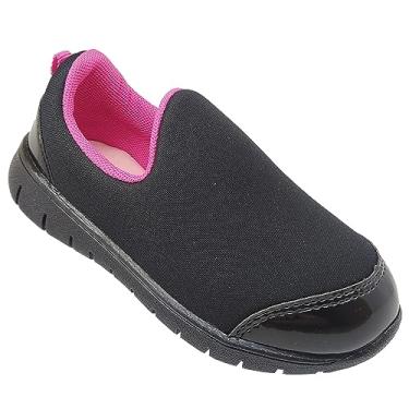 Imagem de Tênis Infantil Feminino Menina Preto Rosa Escolar Pinókio Cor:Preto;Tamanho:34