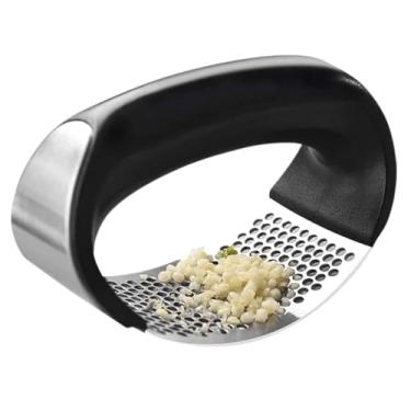 Imagem de Espremedor Ralador Triturador de Alho e Cebola em Aço Inoxidável Portátil Resistente e Fácil de Limpar