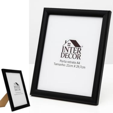Imagem de Moldura A4 Porta Retrato e Certificado - Quadro Para Diploma, Foto e Documento Feito de Plástico com Suporte de Parede e Mesa com Acrilico Transparente para imagen- IT (Porta Retrato Preto)