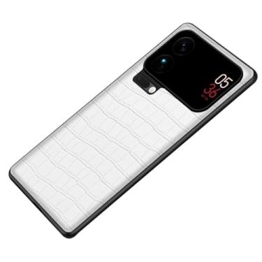 Imagem de Capa ultrafina para Xiaomi 17 Pro Max/17 Pro/17, capa à prova de impressões digitais de couro com textura de crocodilo clássica leve borda macia antiqueda, branca, 17 Pro