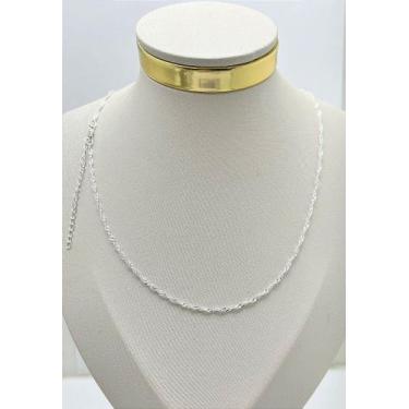 Imagem de Colar Singapura 40cm com Extensora - Semijoia Prata 925 com 50 Milésim