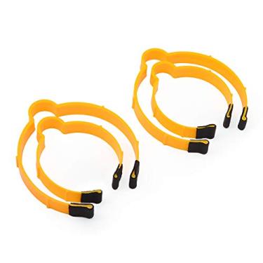 Imagem de 2 tamanhos de clipes de vinil de plástico flexível, clipes de armazenamento de mídia de enrolamento, clipes de velocidade para placa de casamento, rolos de vinil, organizador de gaxeta, anel de argola com película de proteção contra arranhões, remendos de feltro, pacote com 4