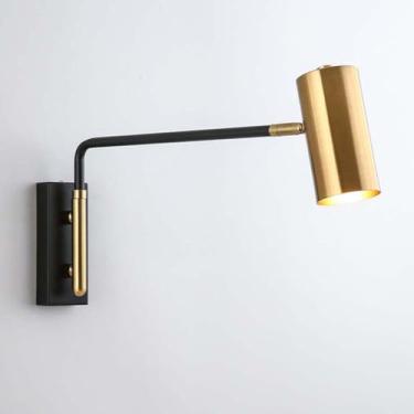 Imagem de Luminária de parede retrô Luminária de parede interna ajustável E27 com braço giratório, luminária de leitura de parede de metal industrial vintage, luminária de cabeceira rústica giratória