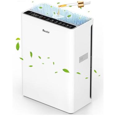 Imagem de Purificador de Ar para Ambientes até 160m² com Filtro H13 HEPA, Esponja, Temporizador, Capa de Filtro Lavável e Função de Aromaterapia