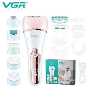 Imagem de Depiladora elétrica de cabelo VGR 6 em 1 para mulheres rosa - Lightbek