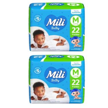 Imagem de Kit C2 Fralda Infantil Jumbinho M C/22 - Mili - MILI S/A