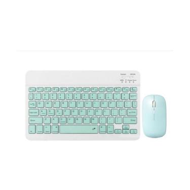 Imagem de Conjunto de teclado e mouse sem fio Mint Color - Lightbek Official Sto