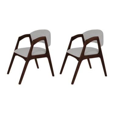 Imagem de Conjunto com 2 Cadeiras de Jantar Gabriela em Madeira e Mdf Castanho L