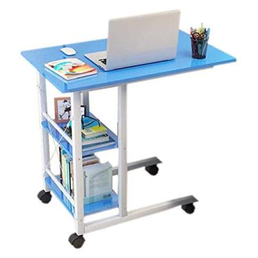 Imagem de Mesa de computador ajustável em altura rolante, portátil, portátil, bandeja de sofá-cama 40 x 80 x (83 a 93) cm para sala de estar e quarto