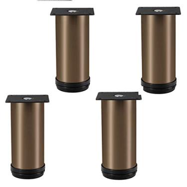 Imagem de Conjunto de 4 pés ajustáveis para sofá, pernas redondas de armário, barra de bancada, mesa de TV, mesa de centro, base de pé, pernas de armário de aço inoxidável, pernas de móveis, ajustáveis de 0 a