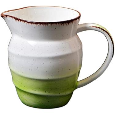 Imagem de Jarra de leite de cerâmica pintada à mão, pote de café e creme com alça, adequado para presentes de férias, restaurantes, casas, molheteiro