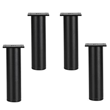 Imagem de Conjunto de 4 pernas ajustáveis para móveis, pernas de sofá de metal, pernas de mesa, pernas redondas de armário, base de pé, mesas de centro de liga de alumínio, pé de cama, peso de carga de 300 kg